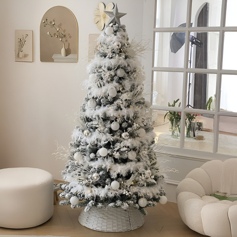 2m White Feather Garland for Party, Wedding, Christmas Tree Decoration