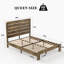 Structure de lit plateforme en bois brun foncé, avec options de rangement sous le lit substantielles, assemblage silencieux et simple, pas de sommier pour grand lit, fabrication silencieuse, ressort, facile à assembler, amplement inférieur-1567755277
