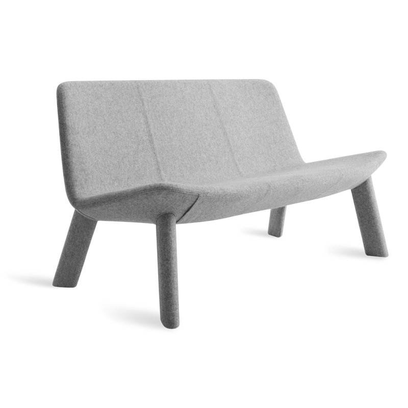Neat Upholstered Dining Bench, Vesper Light Gray