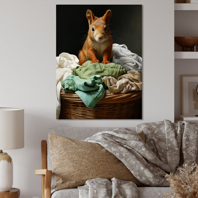 Squirrel Laundry Towels - Laundry Metal Wall Art
