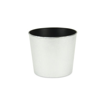 6" Silver Recycled Plastic Indoor Outdoor Round Pot Planter