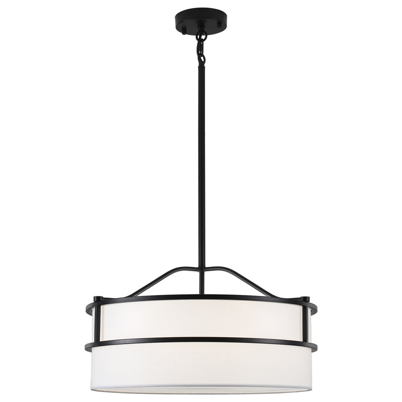Lustre tambour 5 lumières à intensité variable, Noir