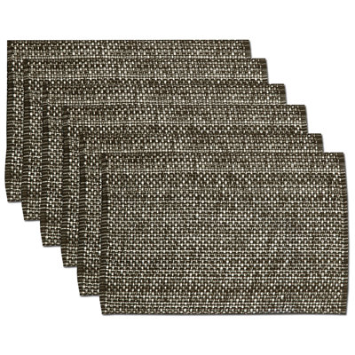 Ensemble de 6 ensembles de napperons tissés deux tons 13 x 19 100% coton