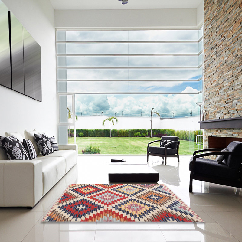 Tapis brun contemporain, Carré 3 pi
