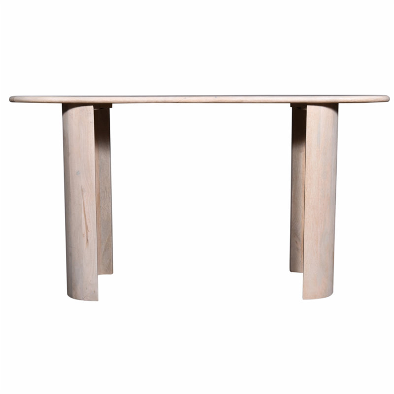 Console ovale en bois massif exquise pour le salon, alliant une conception moderne avec une beauté naturelle et une durabilité durable