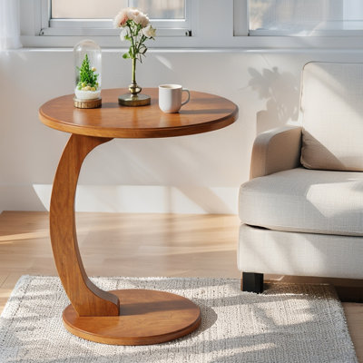 C-Shaped End Table, Sofa Side Table for Living Room