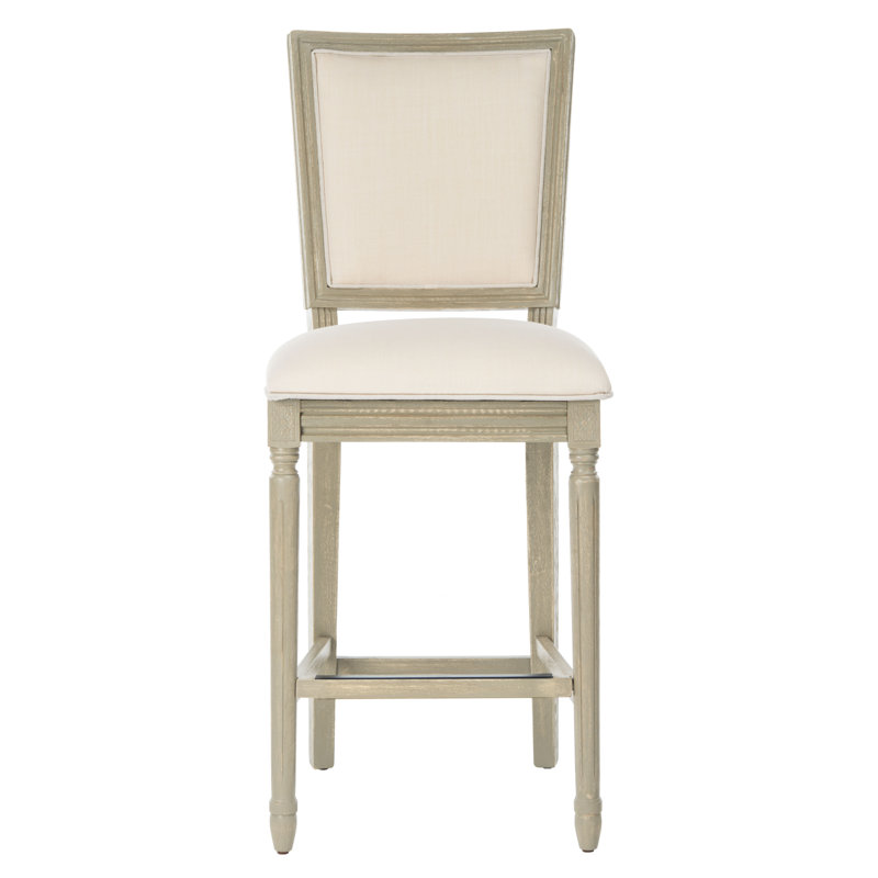 Tabouret de comptoir et de bar, Tabouret de bar (siège d'une hauteur de 30 po), Beige clair / cadre gris rustique