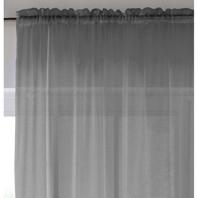 Roiann Sheer Curtain Pair, 145cm Width x 183cm Drop, Grey