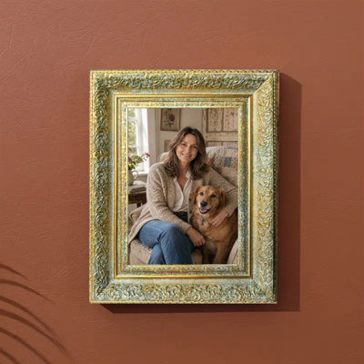 8" x 10" Antique Gold 1PC Desk Picture Frame for Mantel Decor