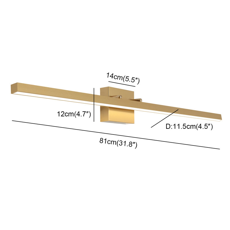 Abud Dimmable LED Vanity Light 31.8 Inches, Gold