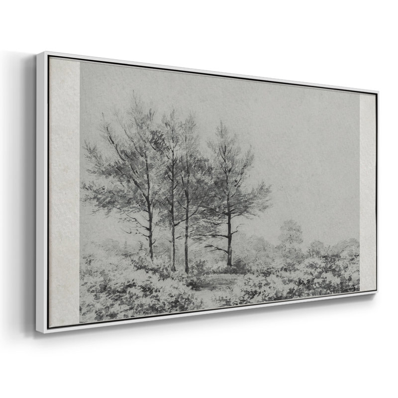 Série paysage - MCXLV - Toile tendue avec châssis encadré - Prêt à être accroché, H 21 po x l 41 po, Blanc