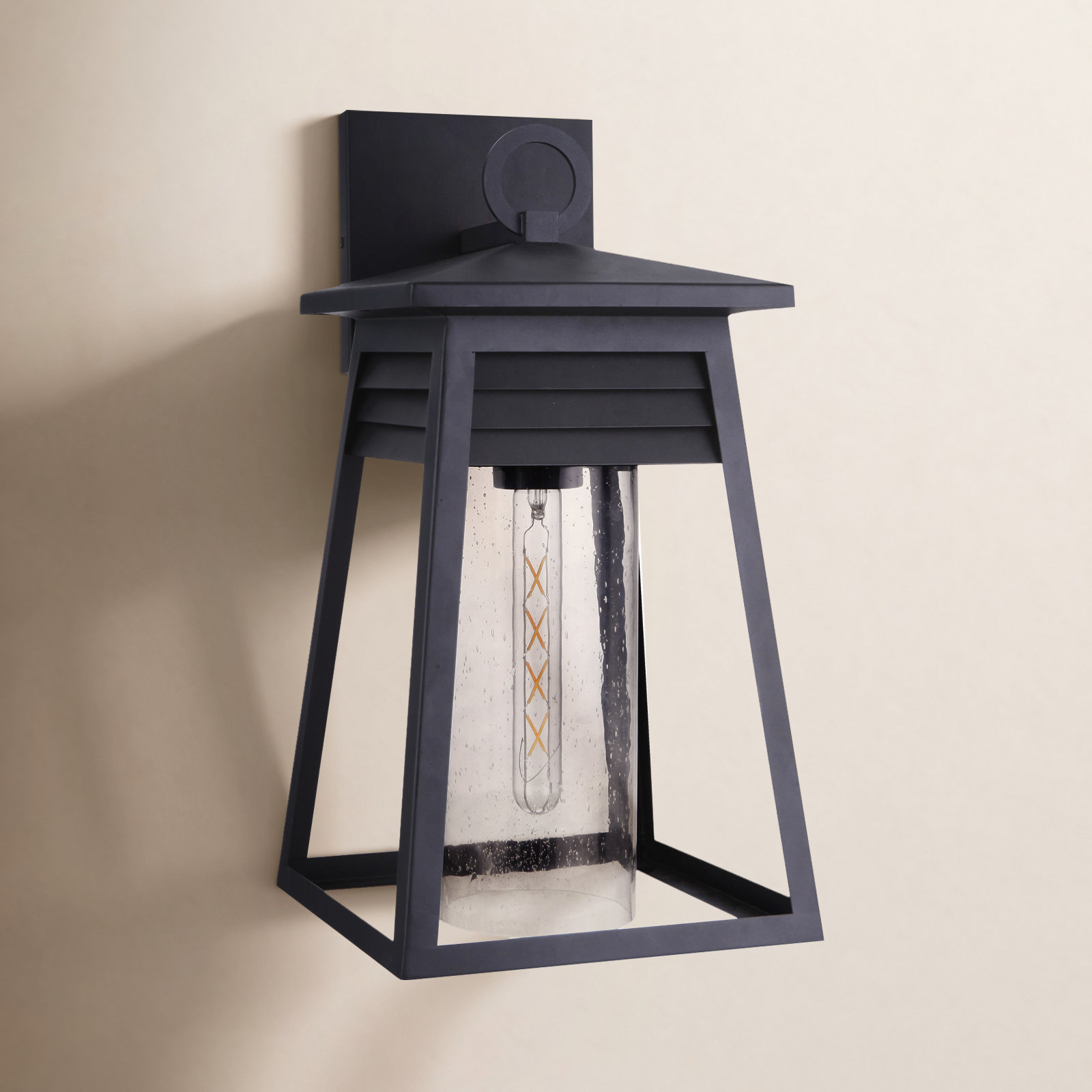 Becca Single Light Bell Outdoor Steel Wall Light, Large