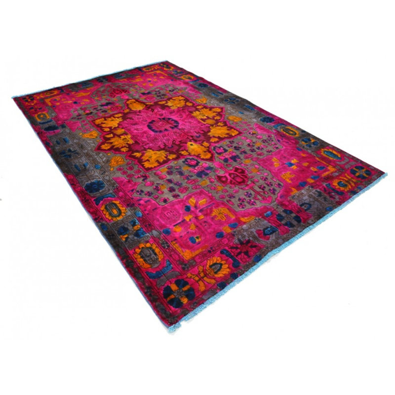One-of-a-Kind 6'8"x10'2" Area Rug in Pink/Gray/Navy Blue/Dark Blue