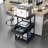 3 Tier Printer Stand with Storage Drawer Rolling Printer Table with Wheels Home Office,Retro-2059525088