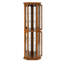 Vitrine de coin lumineuse avec dossier en miroir, tablettes en verre réglables, finition noyer (ampoule E26 non incluse), chêne-803245067