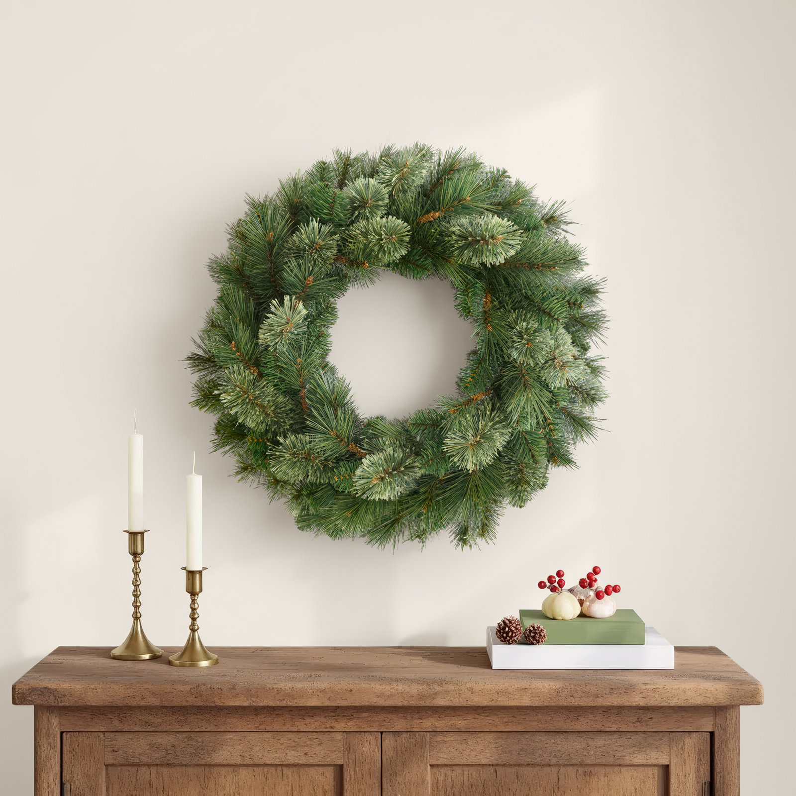 24 Inch Artificial Teton Pine Christmas Wreath