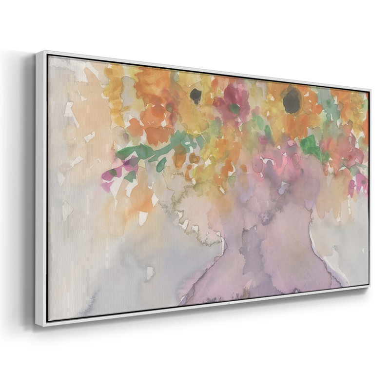 Garden Flair II - Toile tendue avec cadre encadré - Prêt à accrocher, H 21 po x l 41 po, Blanc