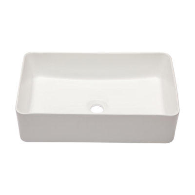 Lavabo de salle de bain 21 po x l 14 po Lavabo de salle de bain rectangulaire en céramique blanche