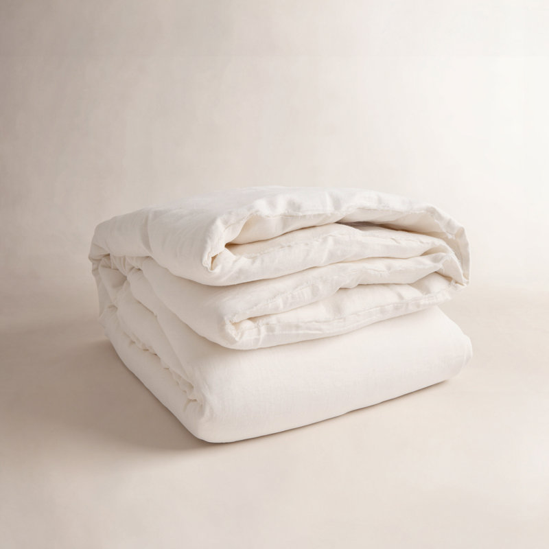 Couette en lin tissé à la main Hunter, Housse de couette pour grand lit, Crème, crème