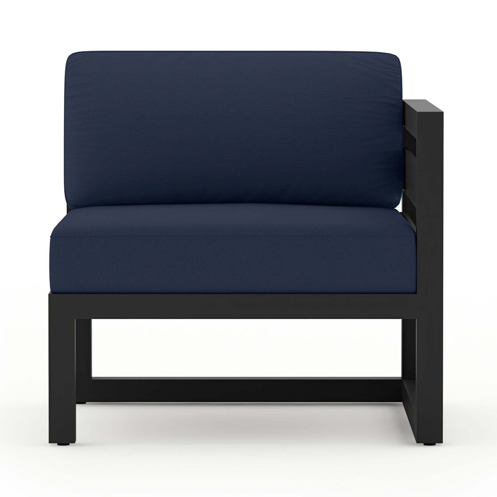 Smith 5 Piece Sectional Seating Group with Sunbrella® Cushions, Black, Spectrum Indigo