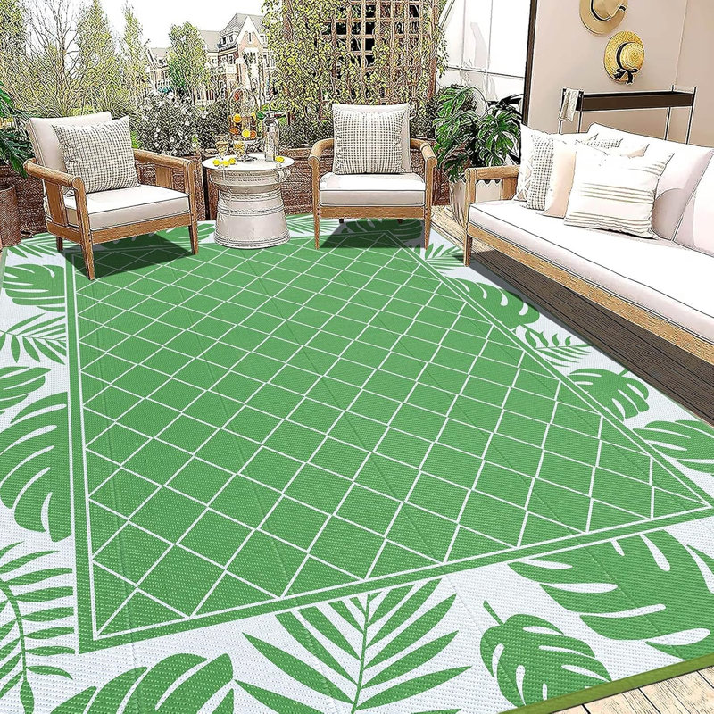 Tapis d'extérieur imperméable, Vert, Rectangle 9 pi x 12 pi