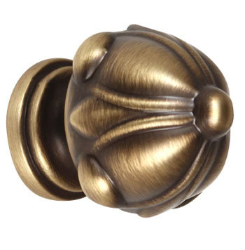Ornate Novelty Knob, Antique English Matte, 1.25" H x 1.25" W x 1.5" D