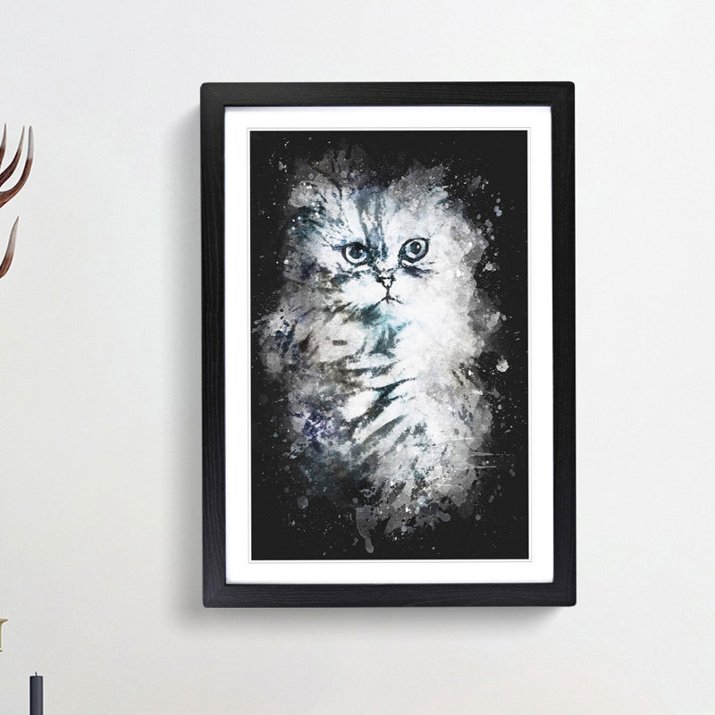 Persian Cat - Picture Frame Graphic Art Print, Black Framed, 33cm H x 24cm W x 2cm D