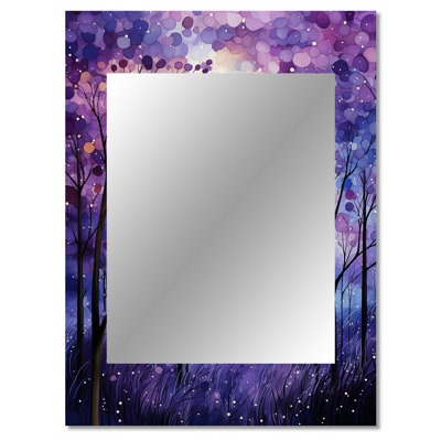 Violet Serenade - Abstract Large Mirror, Traditional Decorative Wall Mirror, Printed Metal Art