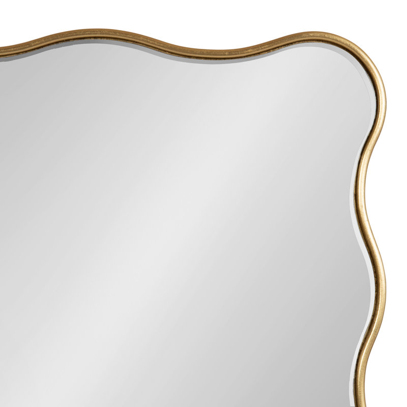 Miroir de salle de bain rectangulaire festonné, Doré, 36 po x 24 po