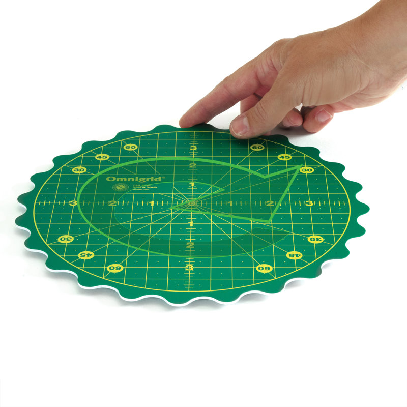 Omnigrid 8" 360 Rotating Cutting Mat, Non-Slip Circle For Quilting And Crafting
