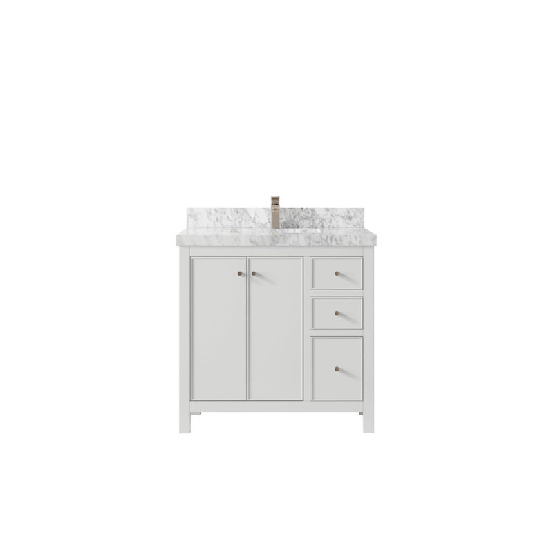Meuble-lavabo simple avec plateau Chicago 36, Marbre de Carrare