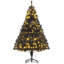 Sapin de Noël artificiel de 6 pi avec branches réalistes, 250 lumières DEL blanc chaud et 1000 pointes, noir