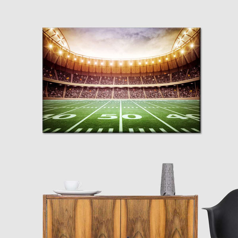 Crowded Football Stadium - Wrapped Canvas Print, 34" H x 51" W x 1.25" D