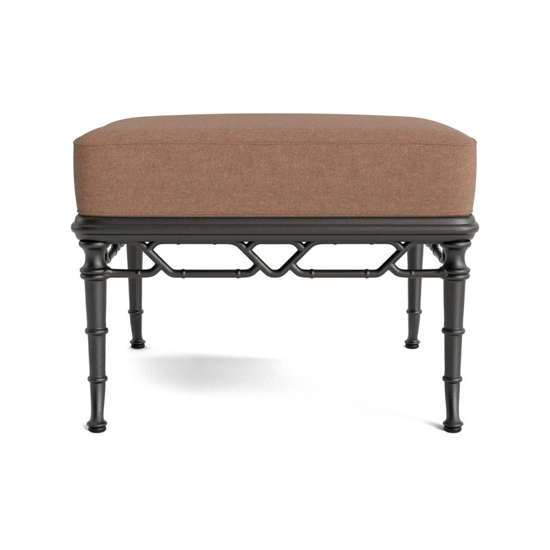 Calcutta Outdoor Ottoman, Textured Pewter, Fushion Clay
