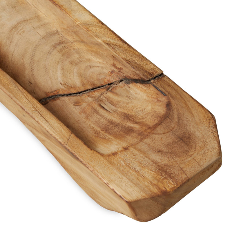 Silla Solid Wood Decorative Bowl, Burnt Reclaimed