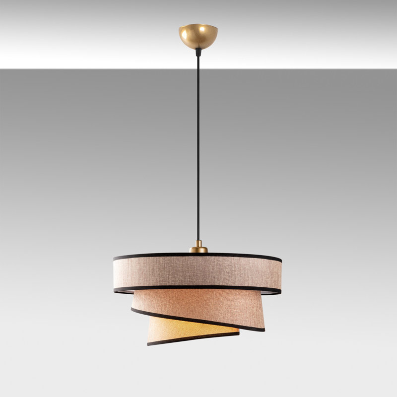 Lustre réglable Elegant, structure en métal brun clair, 3 tailles de capuchon (15,7 x 3,5 po, 12,6 x 6,7 po, 8,7 x 7,9 po) | Hauteur totale: 11,8 à 47,2 po | 1 x douille E27 (40 W maximum) | Parfait pour la salle à manger et les espaces de vie, design élégant et fonctionnel