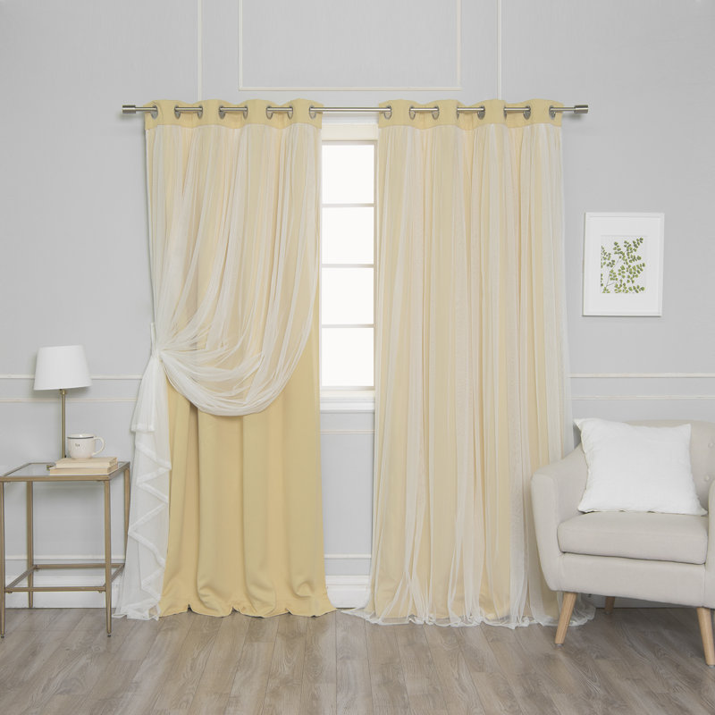 Yacine Blackout Single Curtain Panel, Sunlight