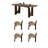 Vintage art design dining table and chair set-111045131