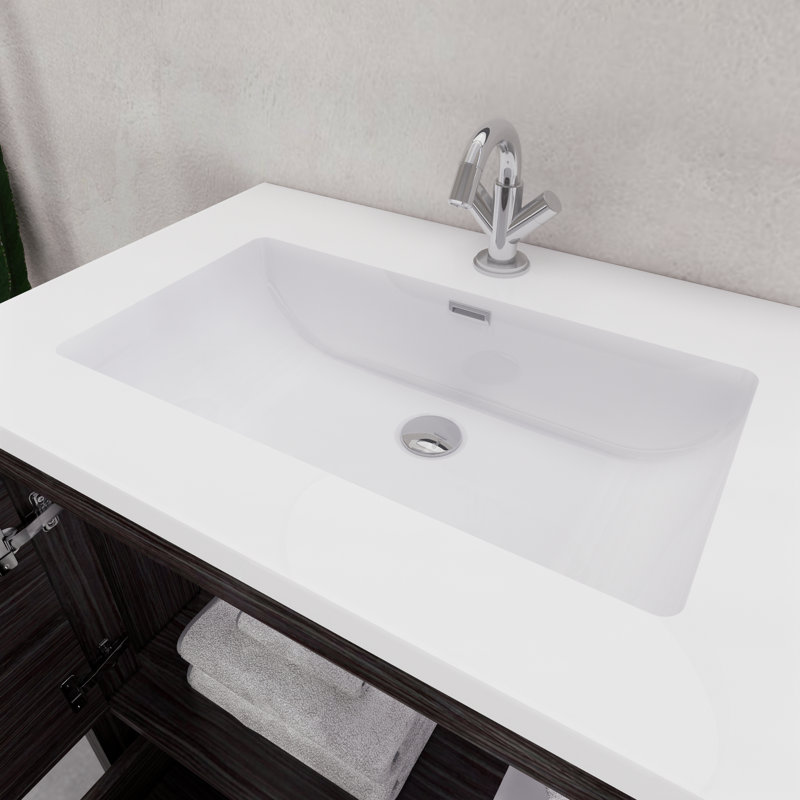 Ensemble de meuble-lavabo simple 29,6 po Eden, Gris foncé