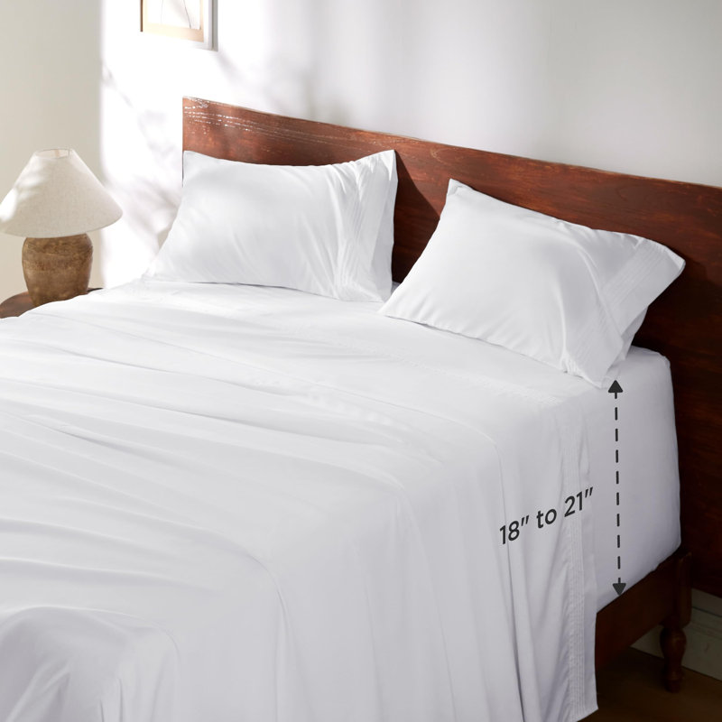 Bedsure Deep Pocket Sheet Set - Fits Mattresses Up to 21 Inches Thick -  GentleSoft Bed Sheet set, Moisture Wicking, Soft & Cooling Bed Sheet & Pillowcases, Easy & Secure Fit