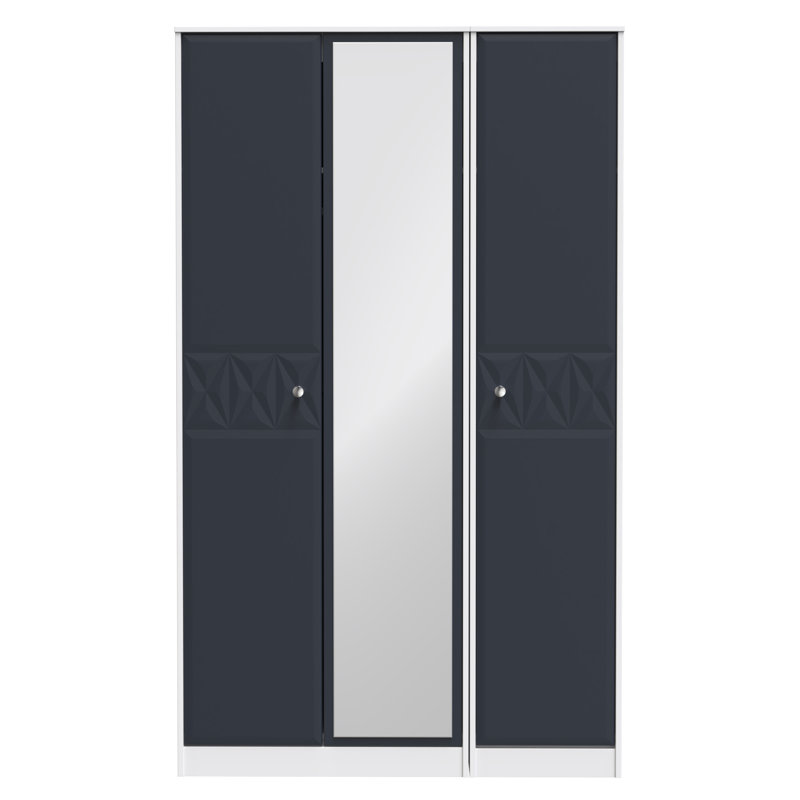 Ceinwen Manufactured Wood Wardrobe, Indigo Matt/White