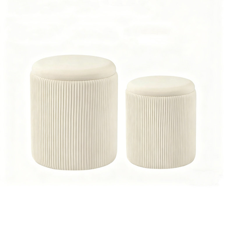 Ensemble de 2 tabourets de coiffeuse, Beige