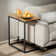 Gilsum Wood C Table End Table with Metal Base for Sofa, Bed Side