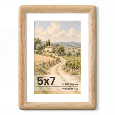 Cadre photo rond en bois massif avec verre trempé