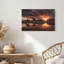 «Cowboy Riding Horse In Desert Landscape With Reflection», art mural sur toile-1297979232