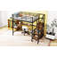 Lit mezzanine double en métal avec bureau Grille en métal - aucun sommier nécessaire, robuste et amp; Spacieux-365985301-365985298