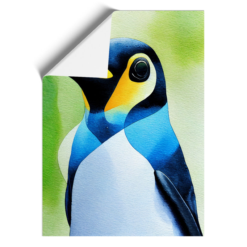 Penguin In Watercolour No.3 - Wall Art, Paper, 42cm H x 29.7cm W, No Matte