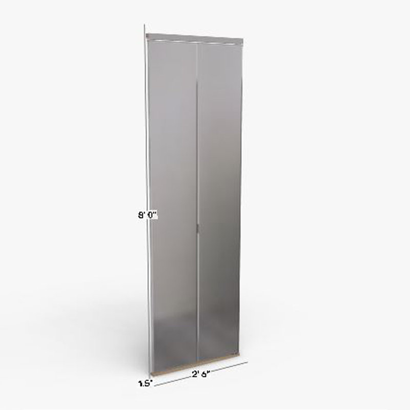 Porte pliante en panneau de fibres à densité moyenne, 30 po x 96 po, Chrome