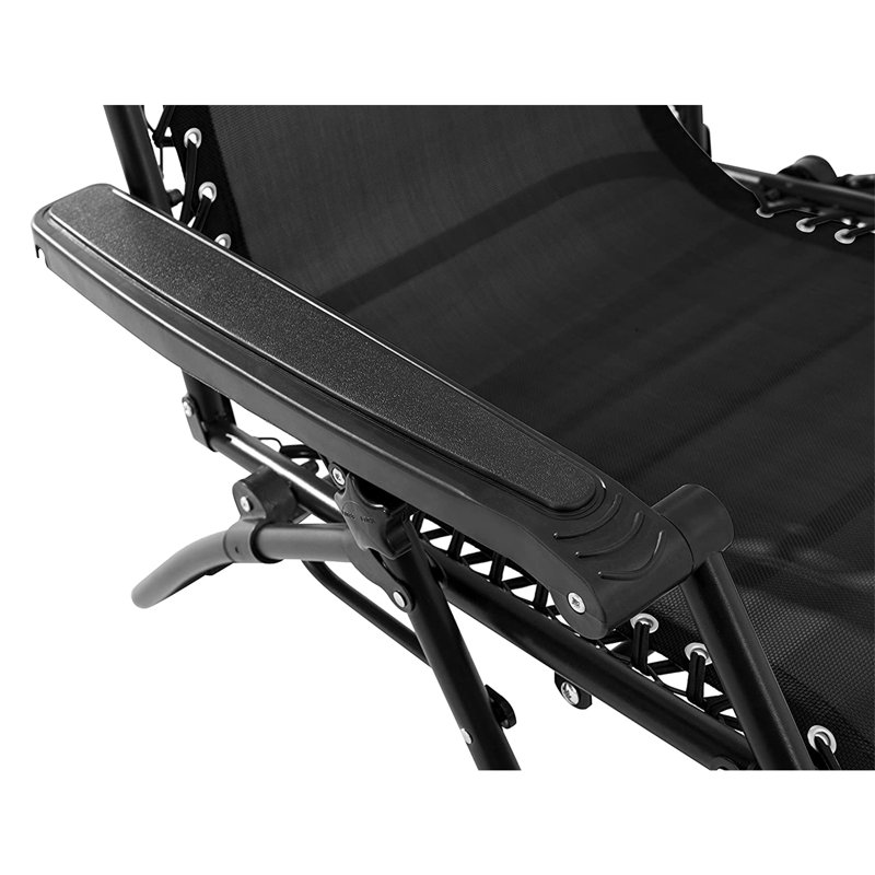 Outdoor Metal Chaise Lounge, Black