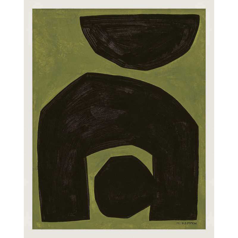 «Lyndsey Module On Green 2» par Michael Kempen - art mural encadré, Blanc, H 25 po x l 20 po x P 1,25 po